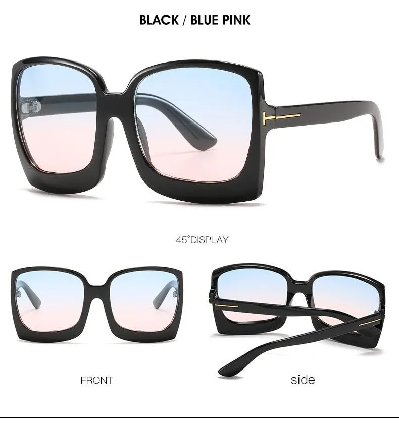 Vintage Modern Women's One Piece UV400 Gradient Oversized Square Sunglasses