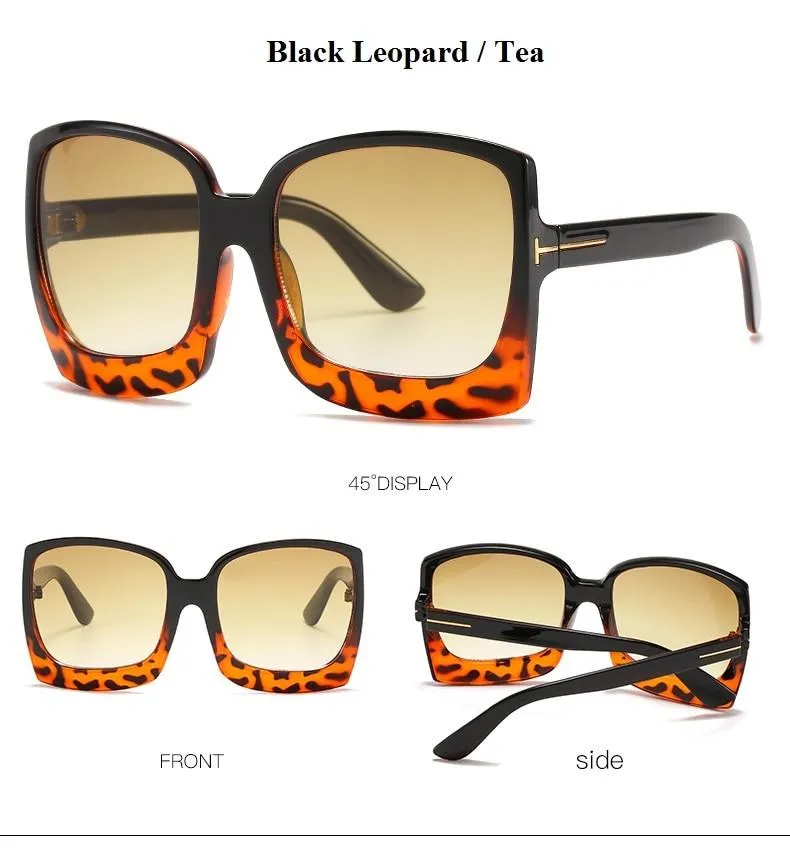 Vintage Modern Women's One Piece UV400 Gradient Oversized Square Sunglasses