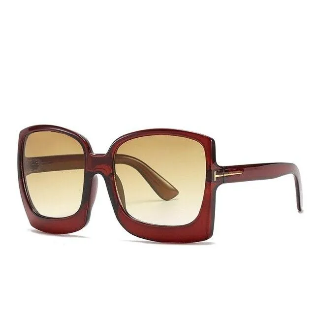 Vintage Modern Women's One Piece UV400 Gradient Oversized Square Sunglasses
