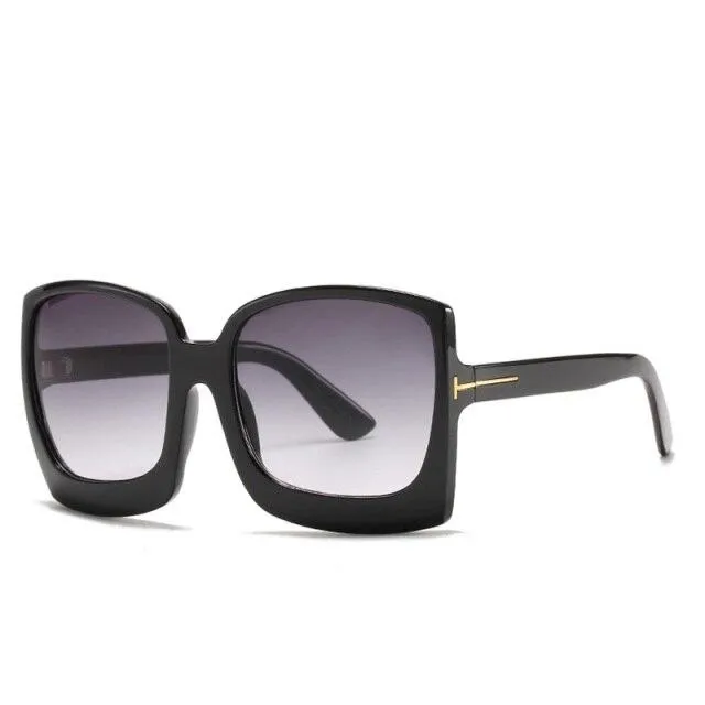 Vintage Modern Women's One Piece UV400 Gradient Oversized Square Sunglasses