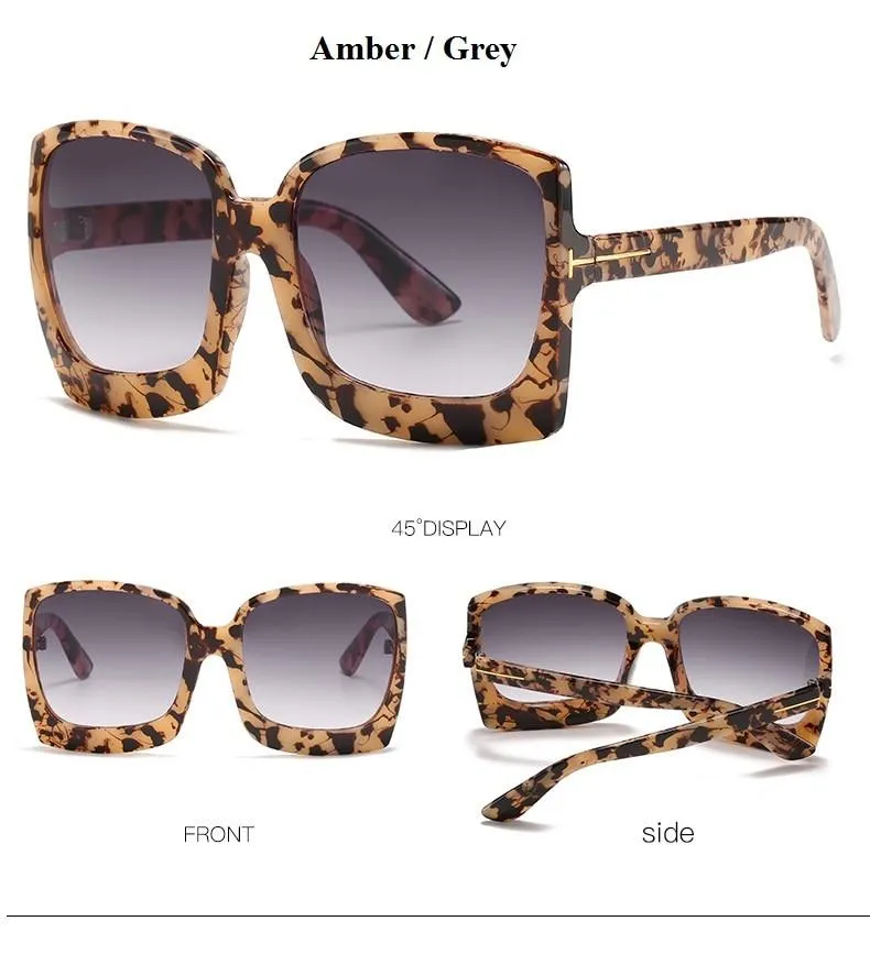 Vintage Modern Women's One Piece UV400 Gradient Oversized Square Sunglasses