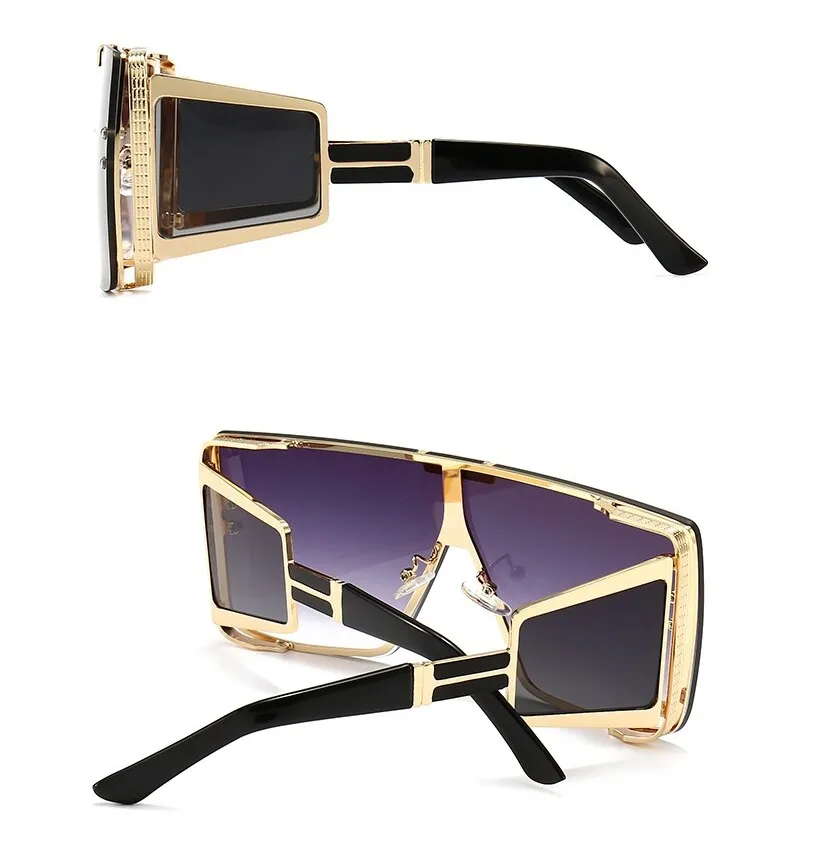 Vintage Retro Fashion Women's Alloy Frame UV400 Oversized Sunglasses