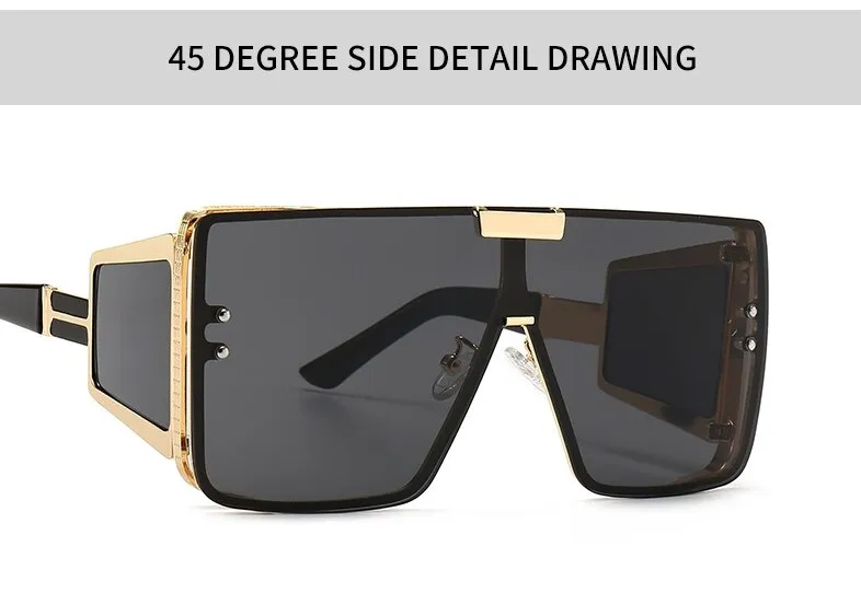 Vintage Retro Fashion Women's Alloy Frame UV400 Oversized Sunglasses