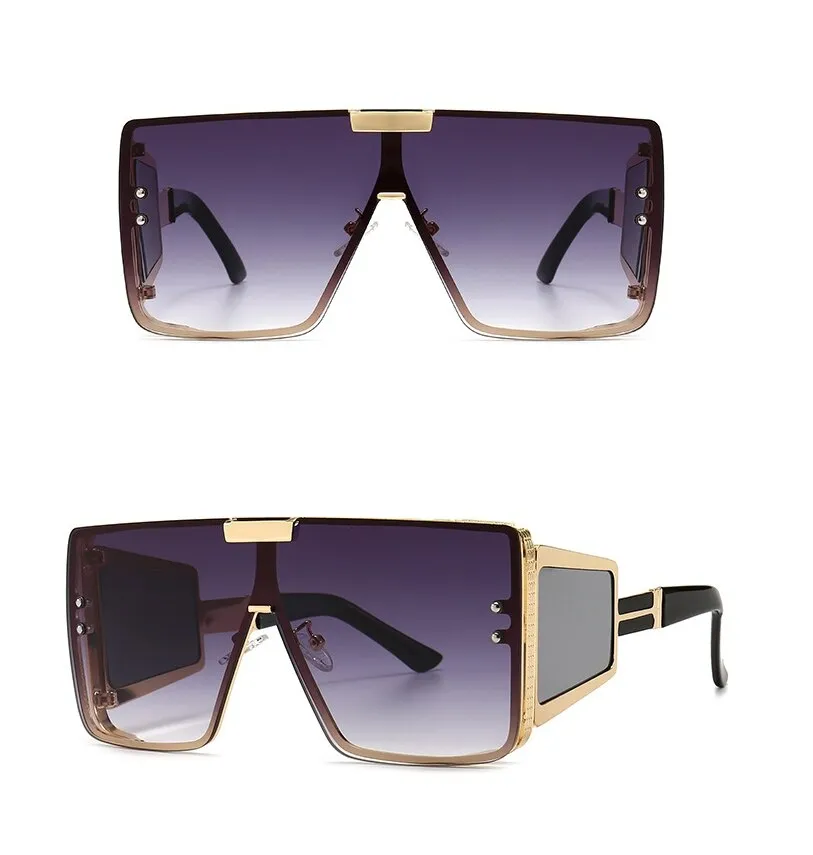 Vintage Retro Fashion Women's Alloy Frame UV400 Oversized Sunglasses