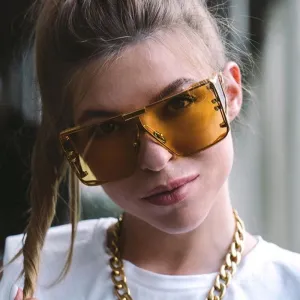 Vintage Retro Fashion Women's Alloy Frame UV400 Oversized Sunglasses