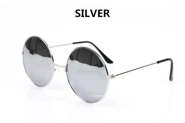 Vintage Round Frame Designer Mirror Lens Sunglasses for Women