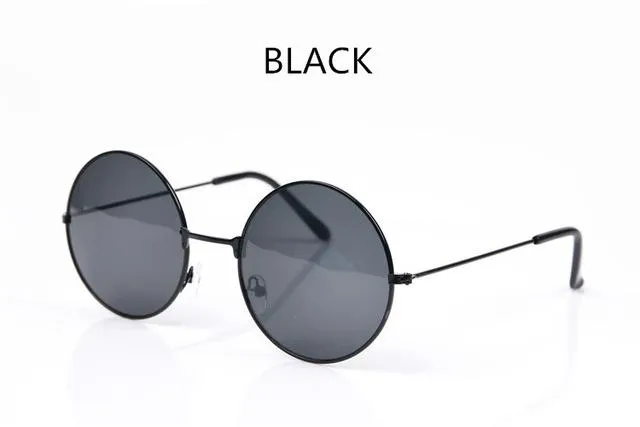 Vintage Round Frame Designer Mirror Lens Sunglasses for Women