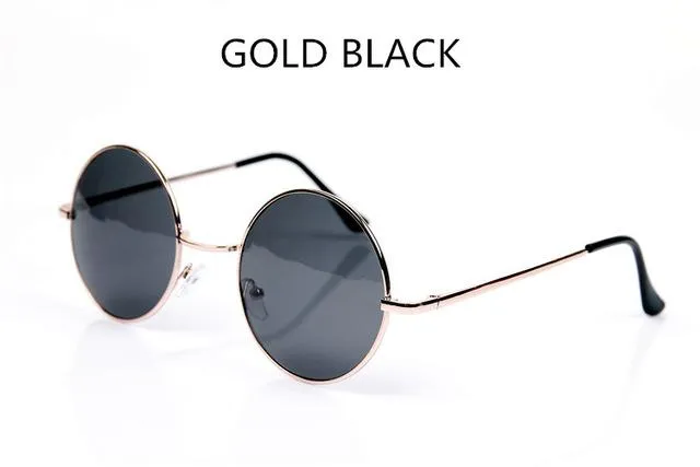 Vintage Round Frame Designer Mirror Lens Sunglasses for Women