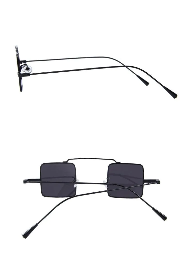 Vintage Women Steampunk Square Anti-Reflective Sunglasses