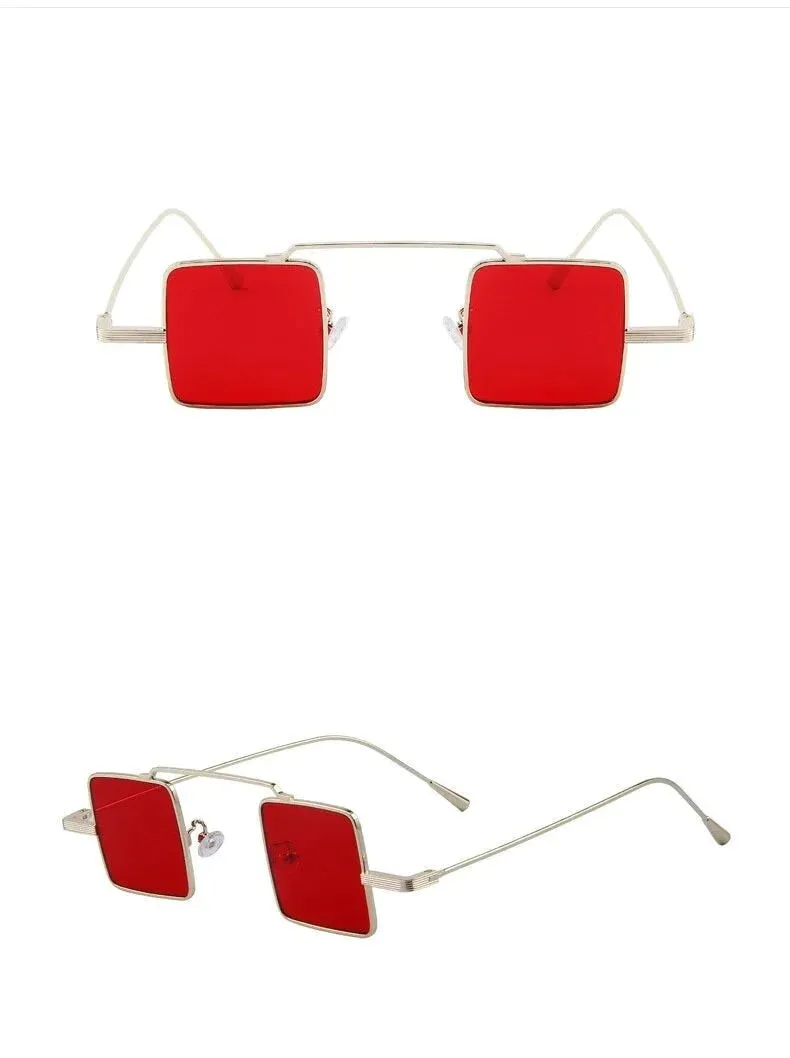 Vintage Women Steampunk Square Anti-Reflective Sunglasses