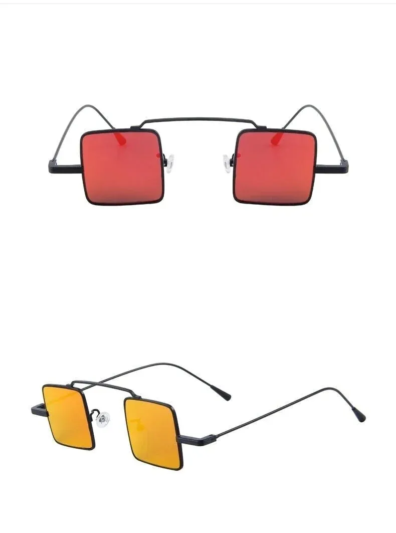 Vintage Women Steampunk Square Anti-Reflective Sunglasses