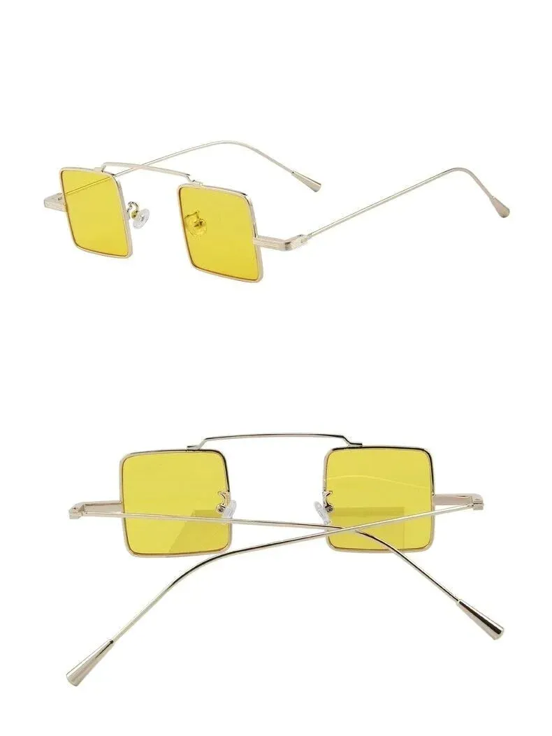 Vintage Women Steampunk Square Anti-Reflective Sunglasses