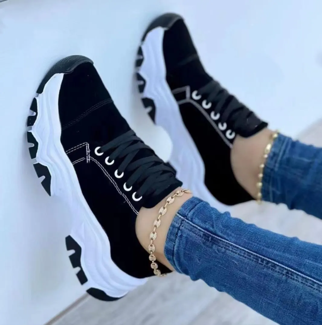 Women's Casual Sport Flat Lace-Up Shoes