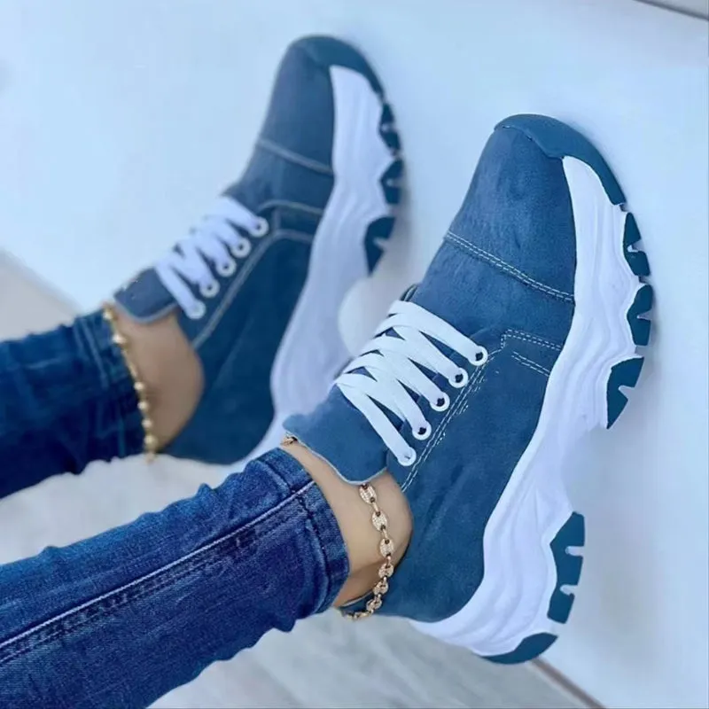 Women's Casual Sport Flat Lace-Up Shoes