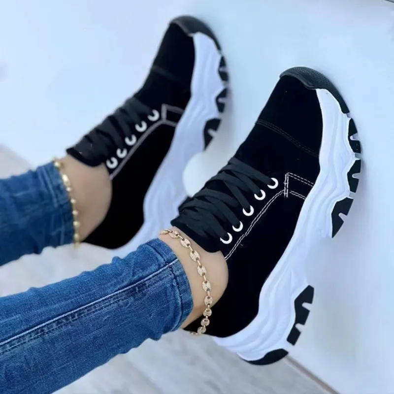 Women's Casual Sport Flat Lace-Up Shoes