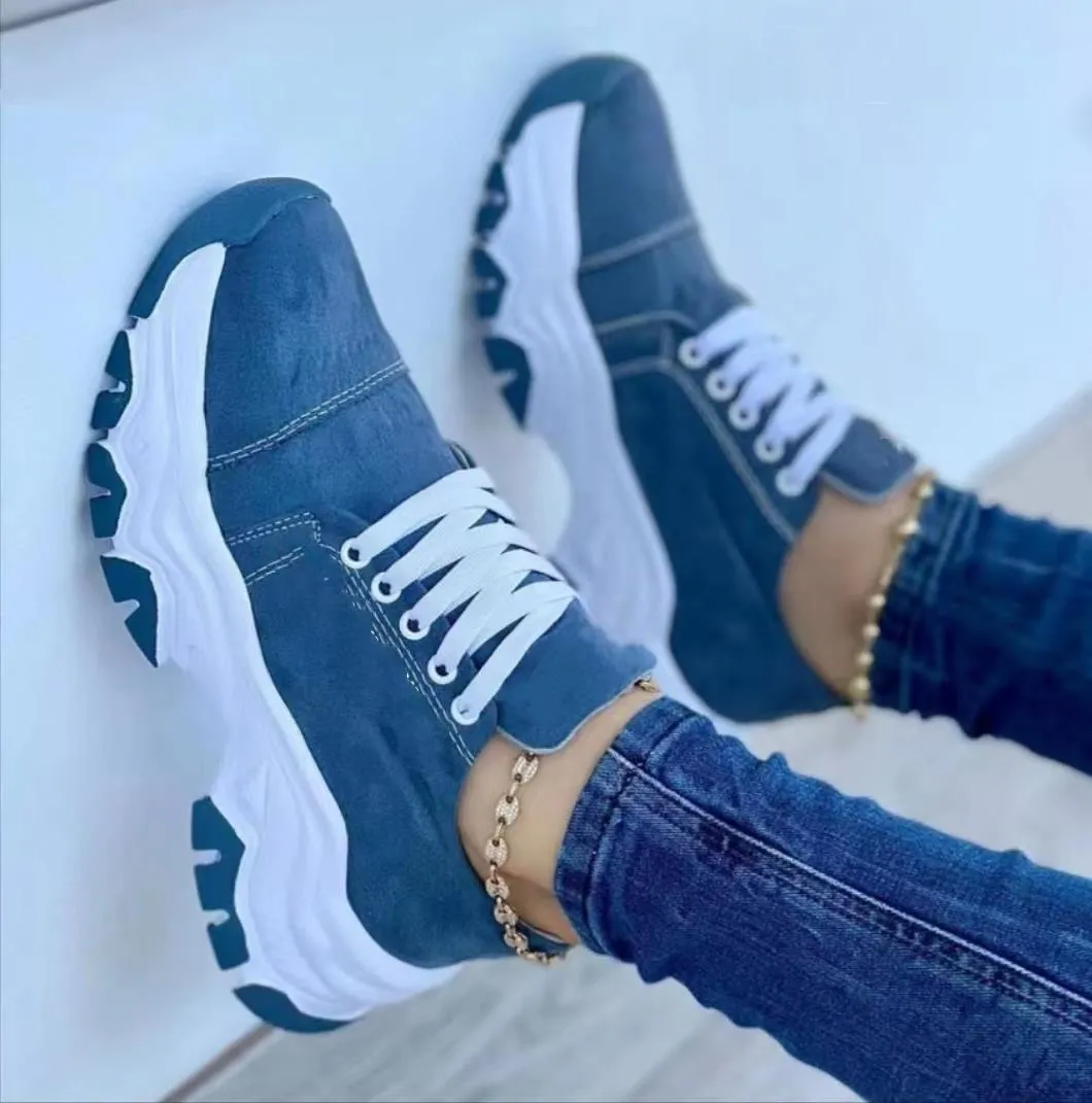 Women's Casual Sport Flat Lace-Up Shoes