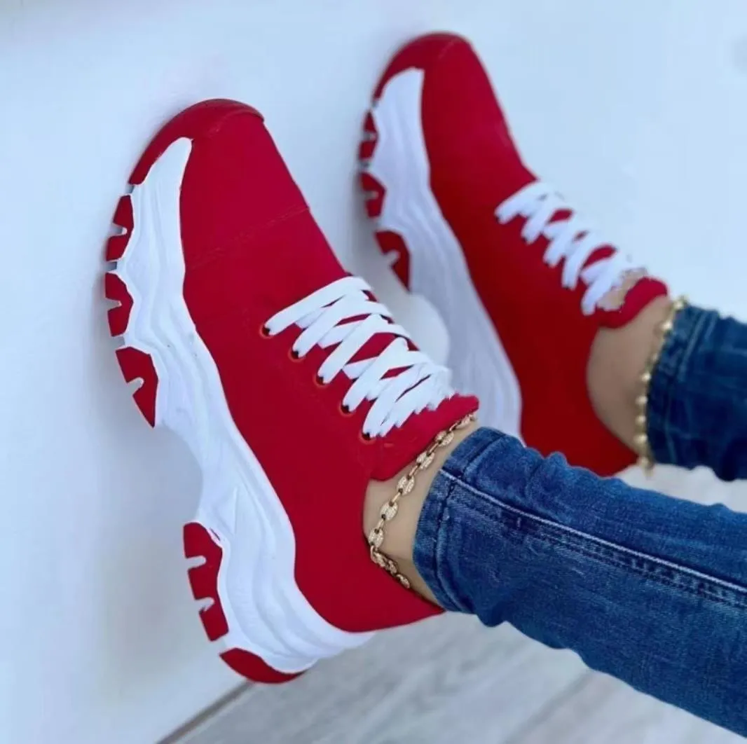 Women's Casual Sport Flat Lace-Up Shoes