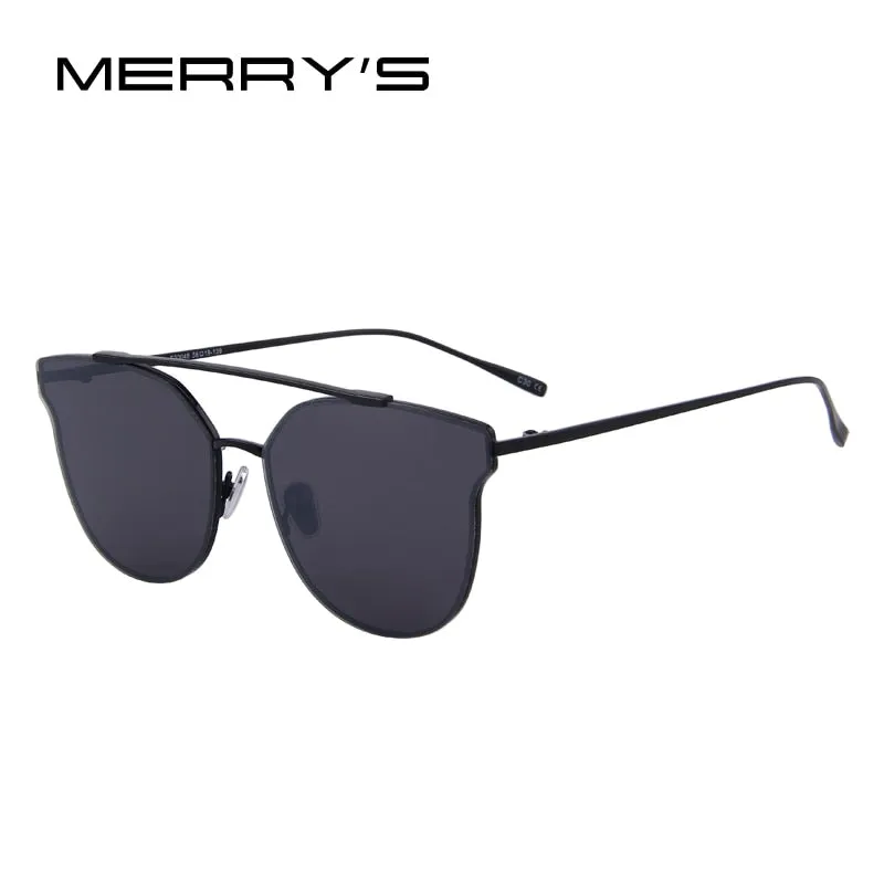 Women's Classic Cat Eye Designer Mirror Uv400 Lenses Sunglasses