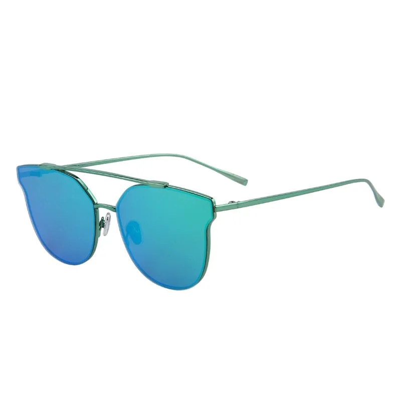 Women's Classic Cat Eye Designer Mirror Uv400 Lenses Sunglasses