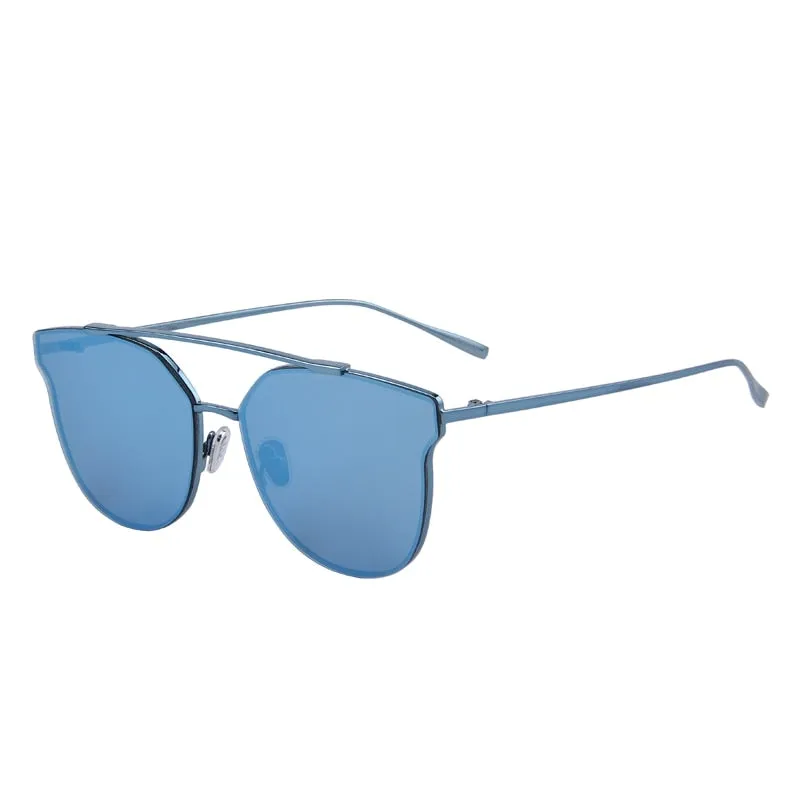 Women's Classic Cat Eye Designer Mirror Uv400 Lenses Sunglasses