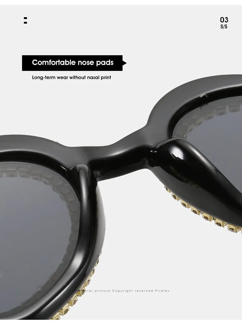 Women's Designer Heart Bling Crystal Diamond Luxury Eyewear Sunglasses