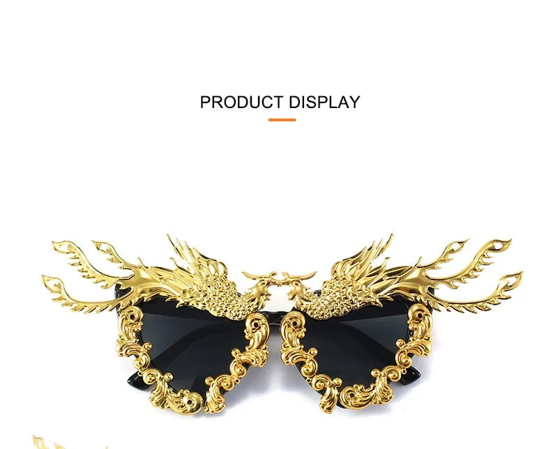 Women's Fashion Luxury Phoenix Colorful Goggle Eyewear Sun Glasses