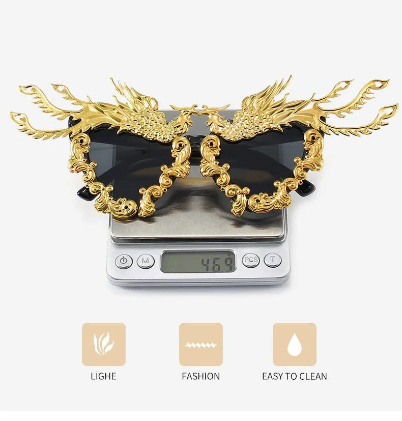 Women's Fashion Luxury Phoenix Colorful Goggle Eyewear Sun Glasses