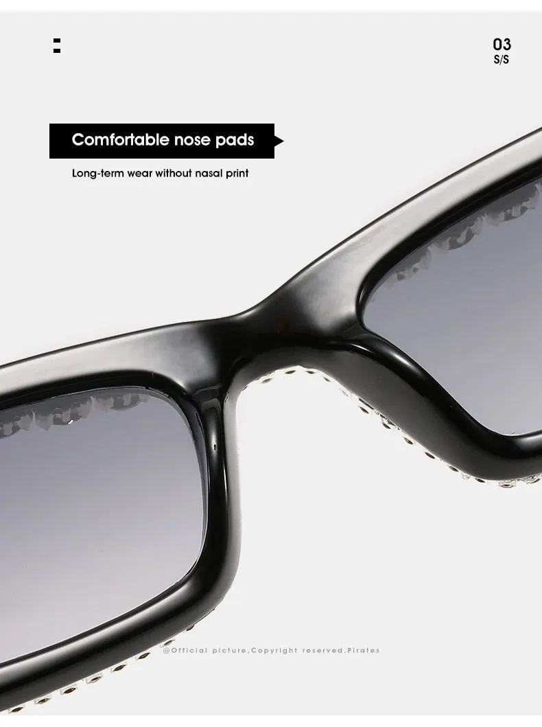 Women's Luxury Diamond Decor Cat Eyes Sexy Hip Hop Sunglasses