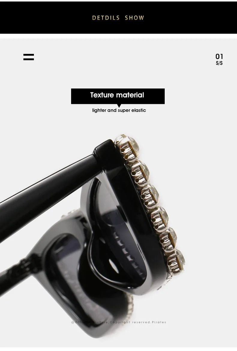Women's Luxury Diamond Decor Cat Eyes Sexy Hip Hop Sunglasses