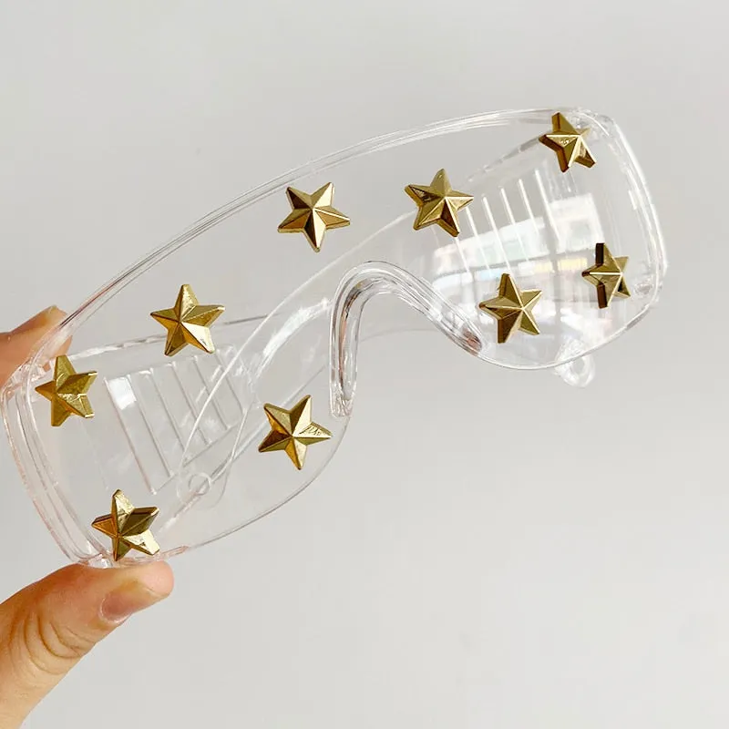 Women's Luxury Goggle Style Transparent Steampunk Designer Sunglasses
