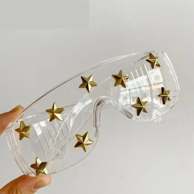 Women's Luxury Goggle Style Transparent Steampunk Designer Sunglasses
