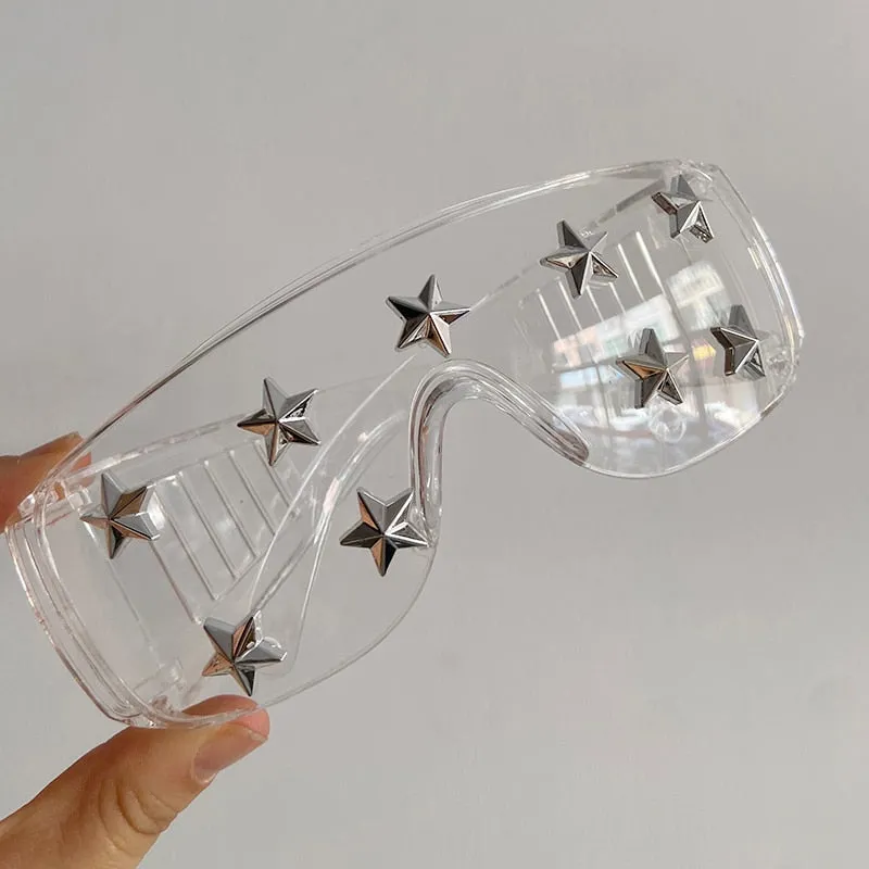 Women's Luxury Goggle Style Transparent Steampunk Designer Sunglasses