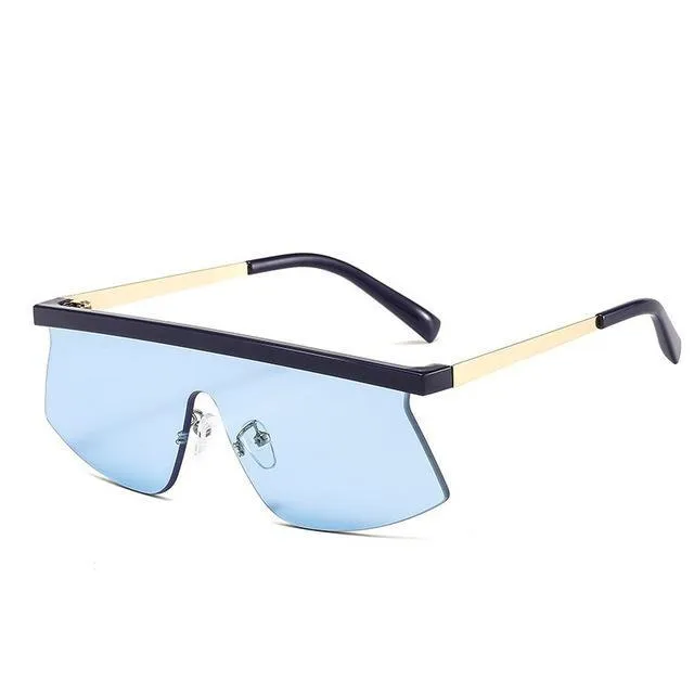 Women's Luxury Vintage Half Frame Purple Rimless Square Sunglasses