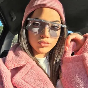 Women's Luxury Vintage Half Frame Purple Rimless Square Sunglasses