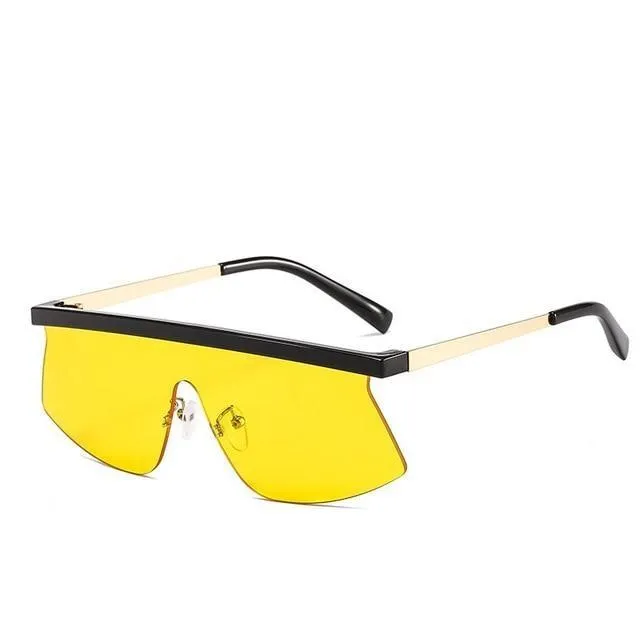 Women's Luxury Vintage Half Frame Purple Rimless Square Sunglasses