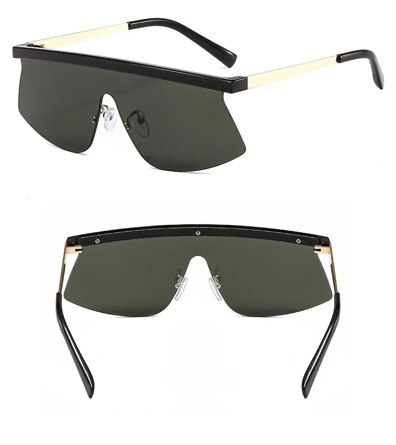 Women's Luxury Vintage Half Frame Purple Rimless Square Sunglasses