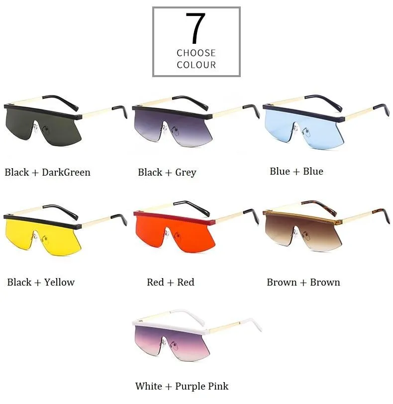 Women's Luxury Vintage Half Frame Purple Rimless Square Sunglasses