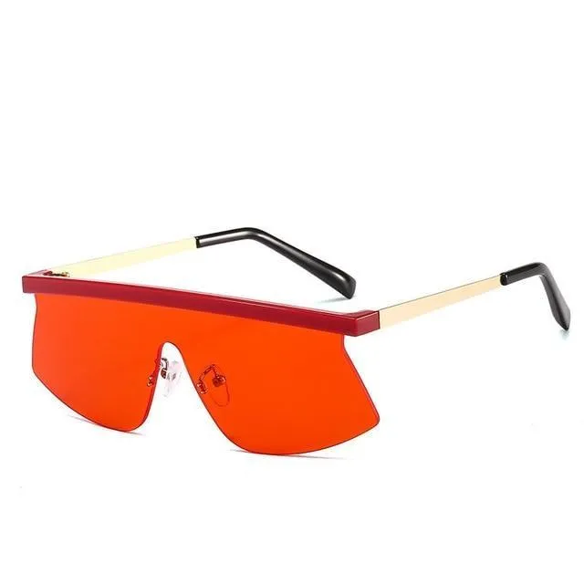 Women's Luxury Vintage Half Frame Purple Rimless Square Sunglasses