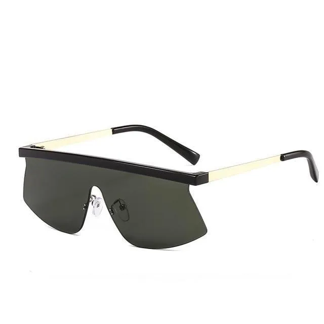 Women's Luxury Vintage Half Frame Purple Rimless Square Sunglasses