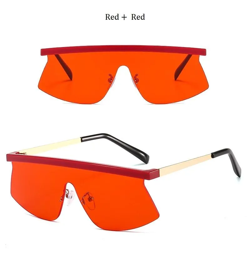 Women's Luxury Vintage Half Frame Purple Rimless Square Sunglasses