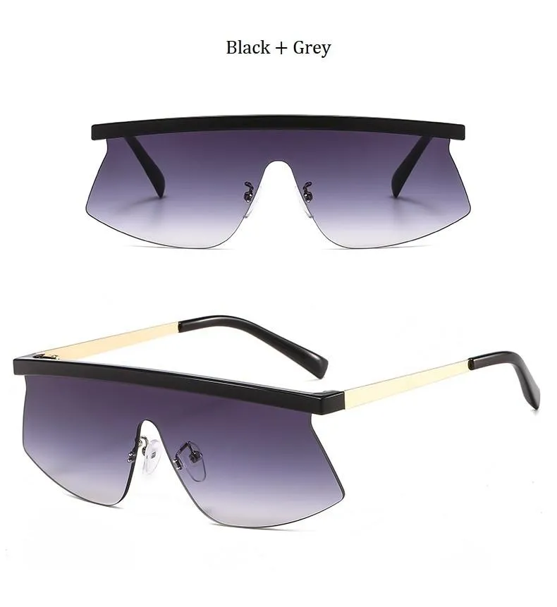 Women's Luxury Vintage Half Frame Purple Rimless Square Sunglasses