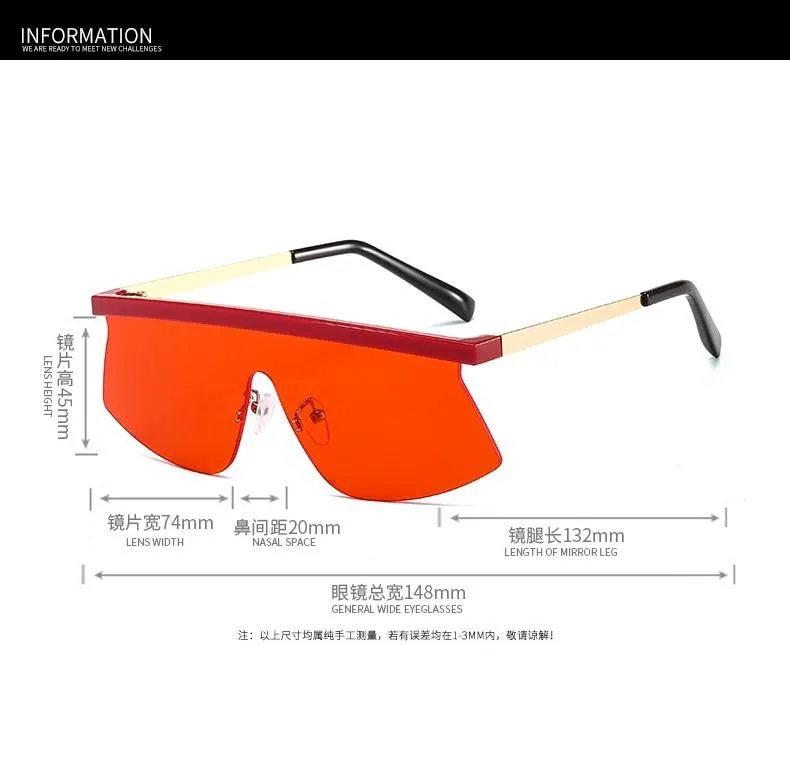Women's Luxury Vintage Half Frame Purple Rimless Square Sunglasses