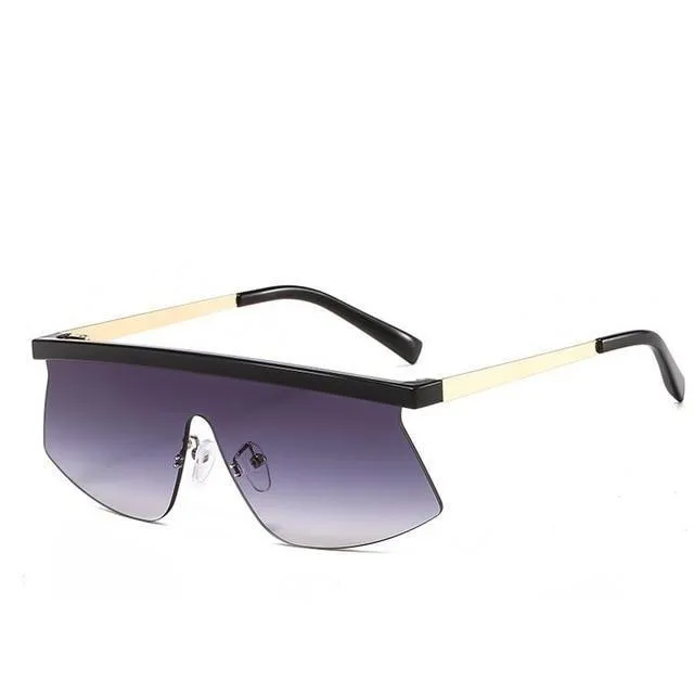 Women's Luxury Vintage Half Frame Purple Rimless Square Sunglasses