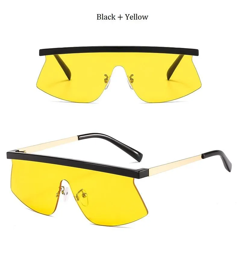 Women's Luxury Vintage Half Frame Purple Rimless Square Sunglasses