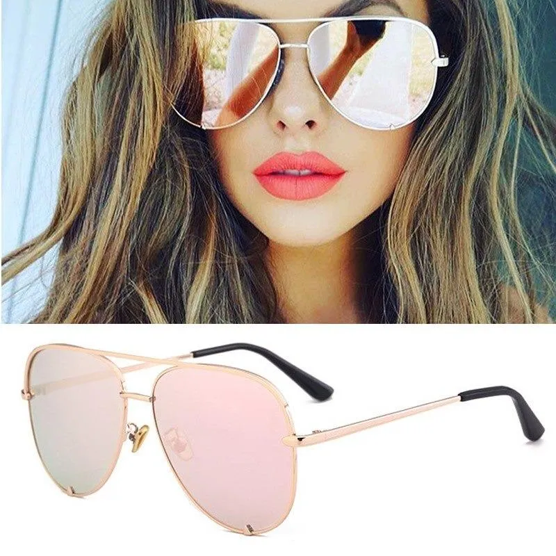 Women's Oversized Pilot Designer Fashion Luxury Shades Sunglasses