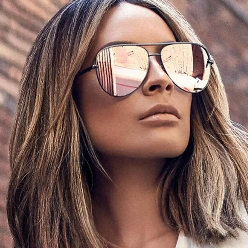 Women's Oversized Pilot Designer Fashion Luxury Shades Sunglasses
