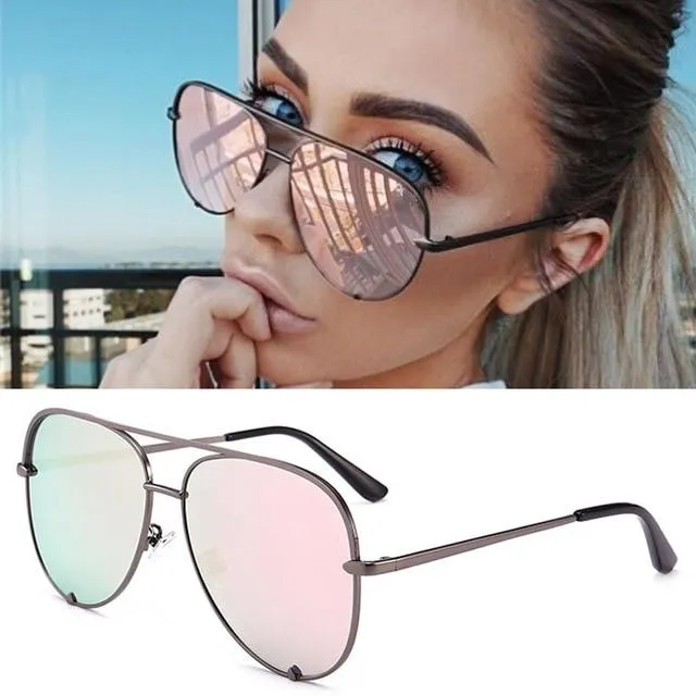 Women's Oversized Pilot Designer Fashion Luxury Shades Sunglasses