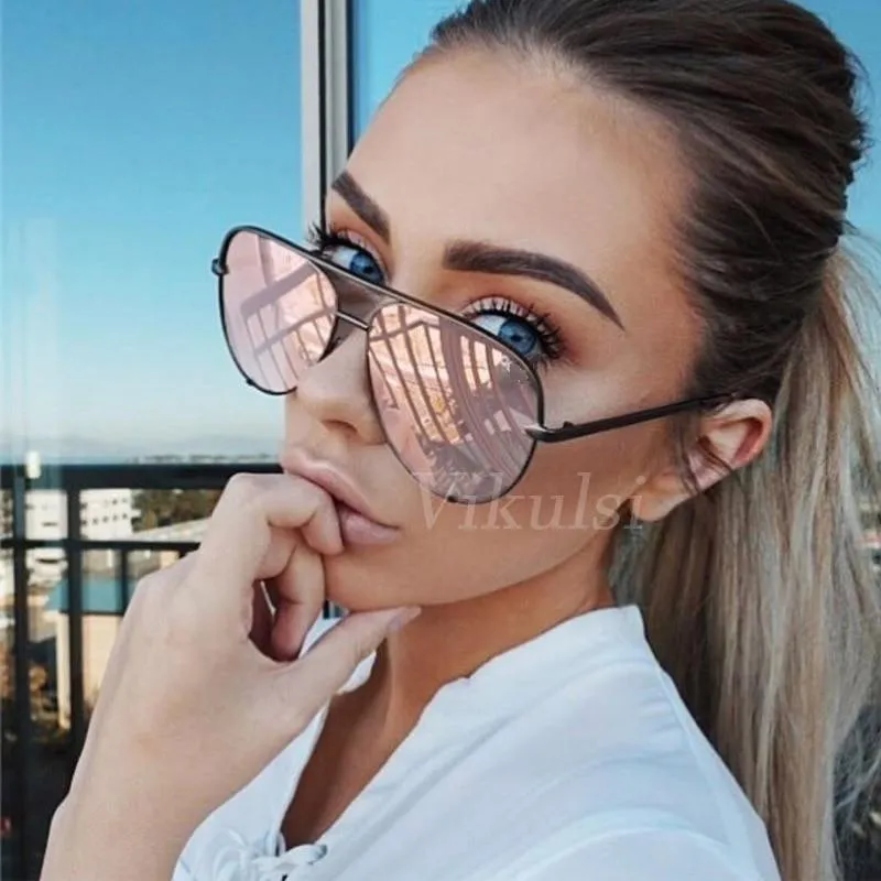 Women's Oversized Pilot Designer Fashion Luxury Shades Sunglasses
