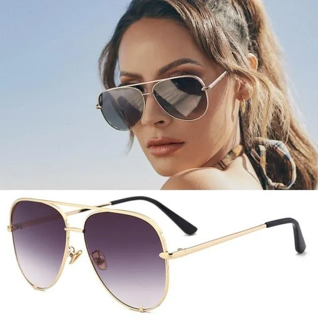 Women's Oversized Pilot Designer Fashion Luxury Shades Sunglasses