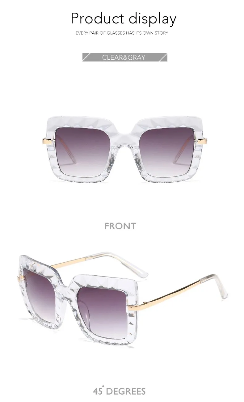 Women's Oversized Square Shades Luxury Sunglasses in Hot Vintage Trends